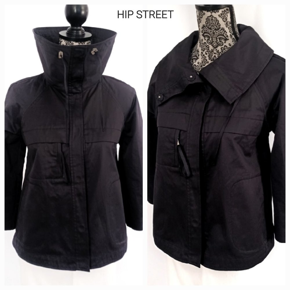 ATTENTION Versatile Style Funnel & Flat Neck Snap Front Short Jacket XS